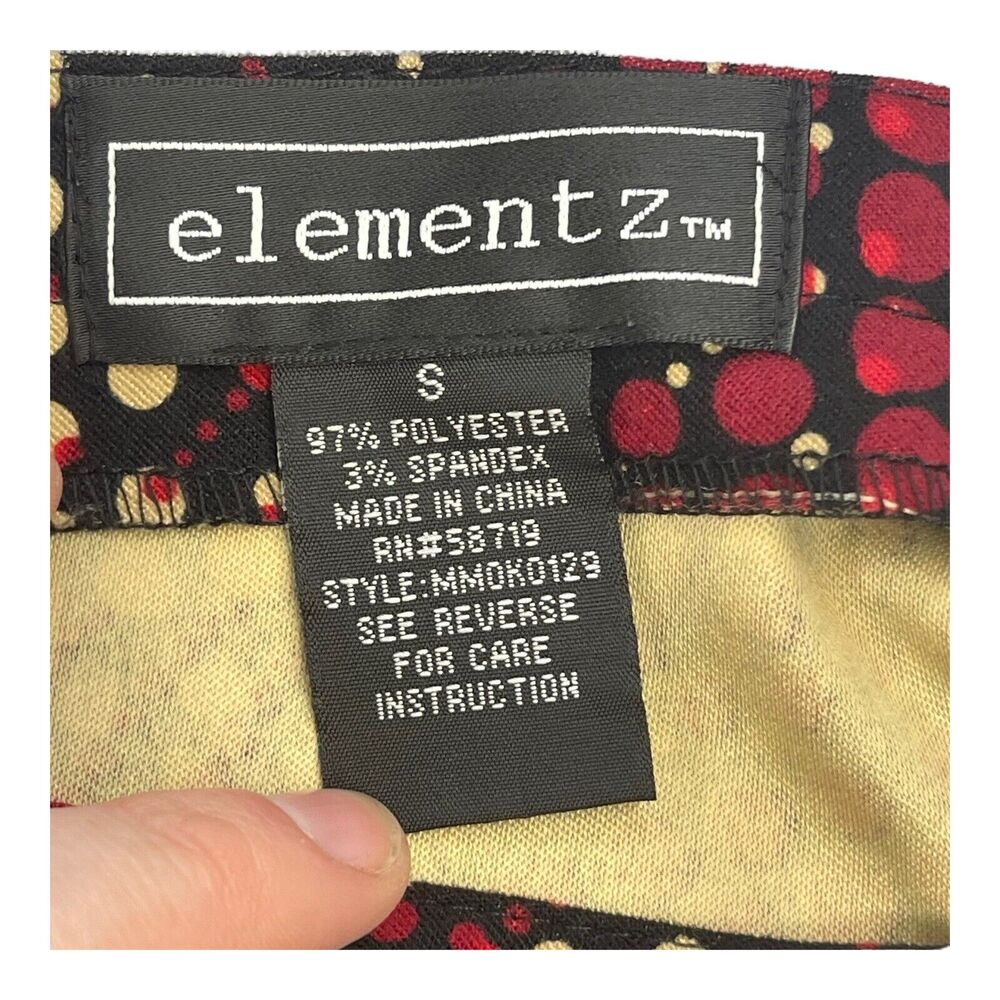 Elementz Skirt A-line Long Multicolored Polka Dot Stretch Women’s Size Small - Picture 2 of 6